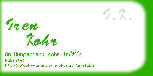 iren kohr business card